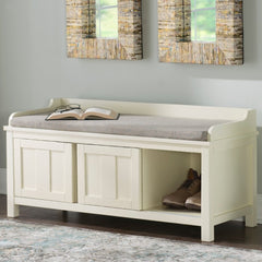 Wood Cushioned Storage Bench Keep your Entryway Or Mudroom Storage Vench. A Plush Foam-Filled Cushion Gives you A Comfortable Spot