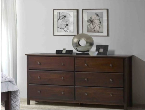 6-drawer Solid Wood Dresser Find Enough Storage Space for Every Season's Clothing Inside this Six-Drawer Dresser Classic Shaker Style