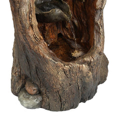 Resin Hollow Tree Fountain with LED Light Give your Garden Or Patio A Rustic Touch with this Birdhouse and Tree Stump Outdoor