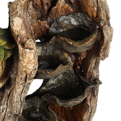 Resin Hollow Tree Fountain with LED Light Give your Garden Or Patio A Rustic Touch with this Birdhouse and Tree Stump Outdoor