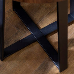 Dark Walnut Enrique Cross Legs End Table From Modern Farmhouse To Urban Industrial, This Side Table is A Perfect your Living Room