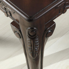 Dark Cherry End Table The Traditional Details and Carved Wood Face Trim Add Elegance and Grace to your Living Room