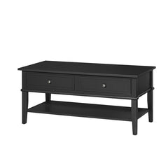 Black 4 Legs Coffee Table with Storage Keep your Entertainment Essentials Nearby on the Coffee Table Offers Plenty of Room