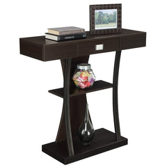 Console Table Add Contemporary Style to your Entryway or Hallway 3 Tiers of Shelving and 1 Drawer on Smooth Roller Slides