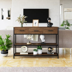 Walnut Console Table Display Space But Also Can Be Used As A TV Stand, Coffee Bar Table, Flower Pot Stand, for Entrance, Living Room