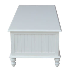 Beach White Solid Wood Coffee Table with Storage Perfect for Space Saving Great for your Living Room