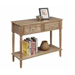 Driftwood  Durante Console Table Open Lower Shelf is Perfect for Displaying A Row of Books or Keeping Baskets Full of Folded Throws