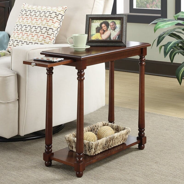 Mahogany End Table 2-Tiered End Table is an Understated Stage for Framed Photos and Objects That Are in The Den or Living Room