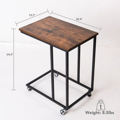 C Table End Table Movable C Side Table: C-Shape Design Make it Fittable to Small Spaces Provides More Storage Space