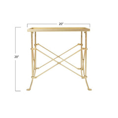 Gold Tray Top End Table Fashionable Design Makes It A Classy Addition To A Traditional Living Room, Dining Room, Or Office