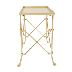 Gold Tray Top End Table Fashionable Design Makes It A Classy Addition To A Traditional Living Room, Dining Room, Or Office