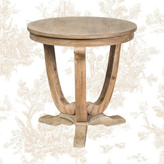 End Table Casual & refined appeal. Cabriole legs. Wire Brushing. Flat Pedestal Base Perfect for Living Room, Entryway