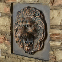 Resin Fiberglass Lion Head Outdoor Indoor Water Fountain Adjustable Flow Rate Beautify the Garden Perfect for your Garden