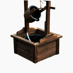 Wood Wishing Well Outdoor Patio Water Fountain His Wishing Well Stands Over and is Perfect for your Backyard, Patio, Or Garden