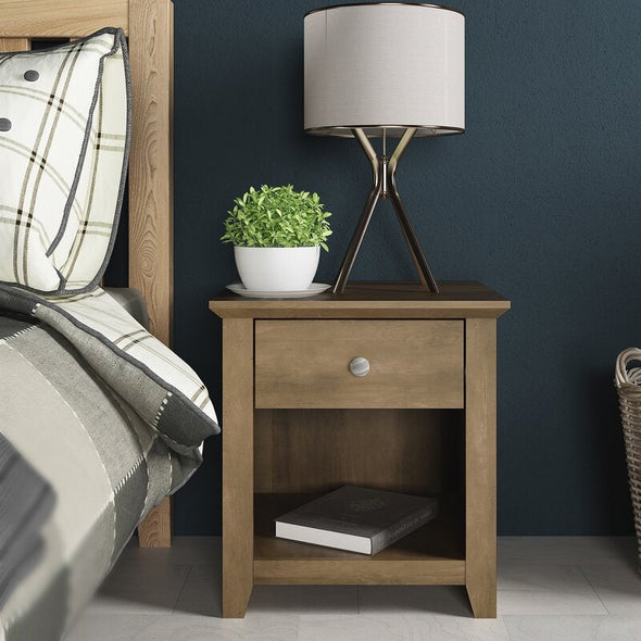 Knotty Oak Nightstand is Suitable to Place with your Alarm Clock and Dazzling Lamp Storage for you To Keep Bedside