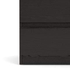 Black Wood Grain Double Dresser Six Drawers that Open Smoothly On Ball-Bearing Glides, Revealing Ample Space To Tuck Away