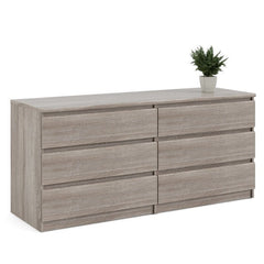 Double Dresser Six Drawers that Open Smoothly On Ball-Bearing Glides, Revealing Ample Space To Tuck Away Spare Linens, Shirts, Pant