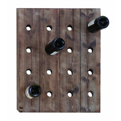 Solid Wood Wall Mounted Wine Bottle Rack in Exposed Light Brown Mahogany Display Wine in Rustic Style with this Fashionable and Functional