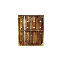 Solid Wood Wall Mounted Wine Bottle Rack in Exposed Light Brown Mahogany Display Wine in Rustic Style with this Fashionable and Functional