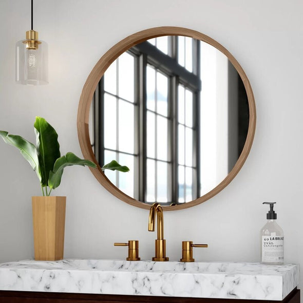 30" x 30" Natural Modern & Contemporary Accent Mirror Brighten up your Space with This Simply-Chic Accent Mirror