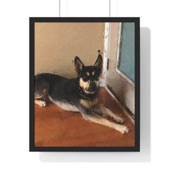 Pet portrait custom and personalized. pet dog wall art digital download to print on poster or canvas for gift framed vertical poster