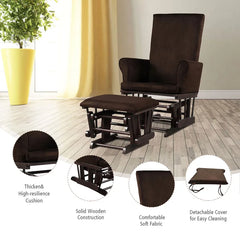 Brown Abi-Rose Rocking Chair Provides Strong Support and Stability Perfect Relaxing and Napping