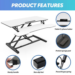 White Standing Desk Portable Standing Desk Converter Strikes that Perfect Balance Between Standing and Sitting Safely Balance Two Monitors on Top