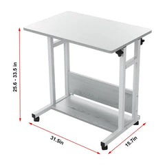 White Adjustable Laptop Cart Sturdy Frame Extra Stability for Our Computer Desk