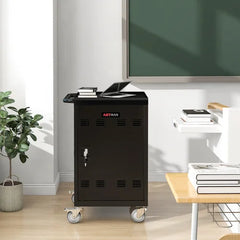 Adjustable Laptop Cart Provide Quick and Smooth Mobility Indoor Design