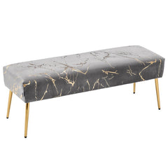 Alfred Upholstered Bench Gleaming Metallic Finish Velvet Touches Soft