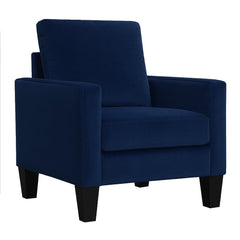 Polyester Mid-Century Arm Chair - Blue Perfect Relaxing Ideal for Small Bedrooms, Spare Bedrooms, Apartments. Lofts, and Living Room