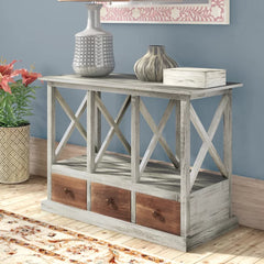 Amadou 31.75'' Console Table Three Open Shelves Perfect Organize