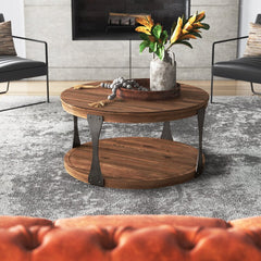 Aradhya Factory Chic Coffee Table Warm Bourbon Finish