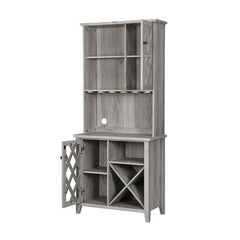 Gray Bar Cabinet Each Shelf Can Support Up To 20 Pounds Solid Wood