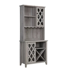 Gray Bar Cabinet Each Shelf Can Support Up To 20 Pounds Solid Wood