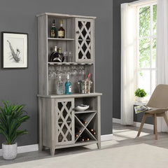 Gray Bar Cabinet Each Shelf Can Support Up To 20 Pounds Solid Wood