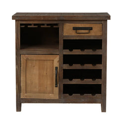 Bar Cabinet Farmhouse-Style Solid Manufactured Wood