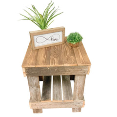 Barnwood End Table - Natural End Table Next to your Favorite Seat Lower Shelf to Help Keep your Living Space Neat and Tidy