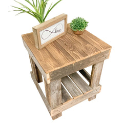 Barnwood End Table - Natural End Table Next to your Favorite Seat Lower Shelf to Help Keep your Living Space Neat and Tidy