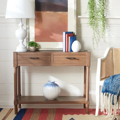 Brown Believe 36'' Console Table Carved Accent Perfect for any Room