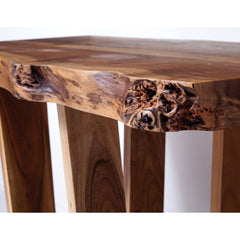 Solid Wood Natural Live Edge Coffee Table Made of Acacia Wood Rustic Style Natural Brown Color