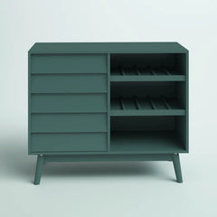 Dark Teal Brumley Bar Cabinet Modern Style Provide Storage Space