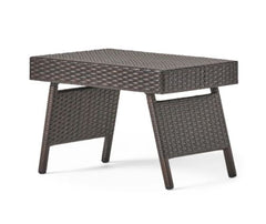 Outdoor Wicker Adjustable Folding Table - Brown Great Addition to your Patio Decor with this Outdoor Folding Wicker Table