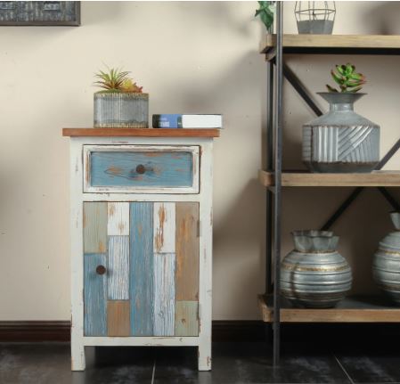 Rustic Multi-Color Accent End Table and Nightstand Elevate the Art of Rustic Farmhouse