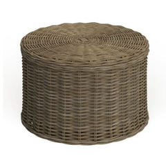 Wicker Storage Coffee Table - 28.5" x 28.5" x 17" Natural Beauty of Kubu Rattan, Contemporary Storage Coffee Table