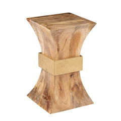 Trammel Side Table, Natural/Brass Contemporary square accent table Great for Living Room