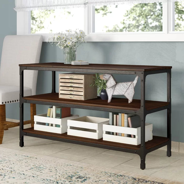 48'' Console Table Offering up Space for Staging Serving and Stowing Three-Tier