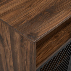 Modern Metal Door Accent Cabinet - Dark Walnut Improve your Home Organization and Storage with this Accent Cabinet