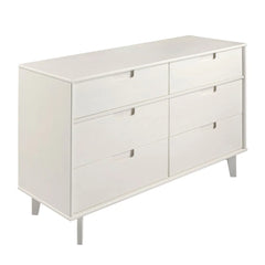 Middlebrook Gammelstaden Mid-Century Solid Wood 6 Drawer Dresser White