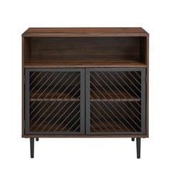 Modern Metal Door Accent Cabinet - Dark Walnut Improve your Home Organization and Storage with this Accent Cabinet